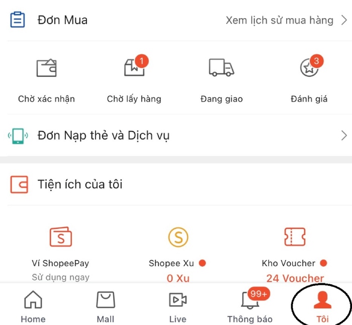 muc toi trong ung dung shopee